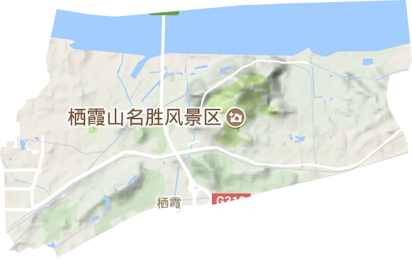 棲霞街道地形圖