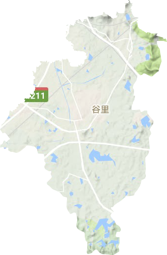 谷里街道地形圖