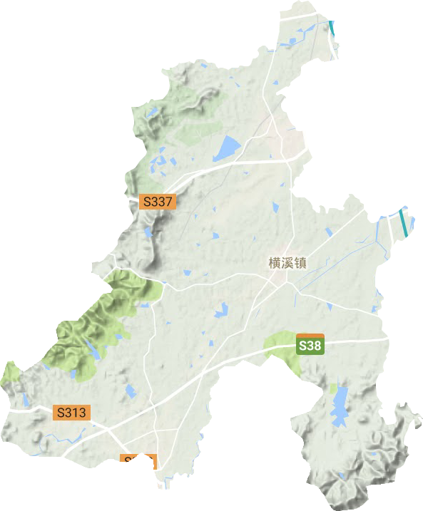 橫溪街道地形圖