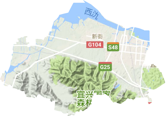 新街街道地形圖