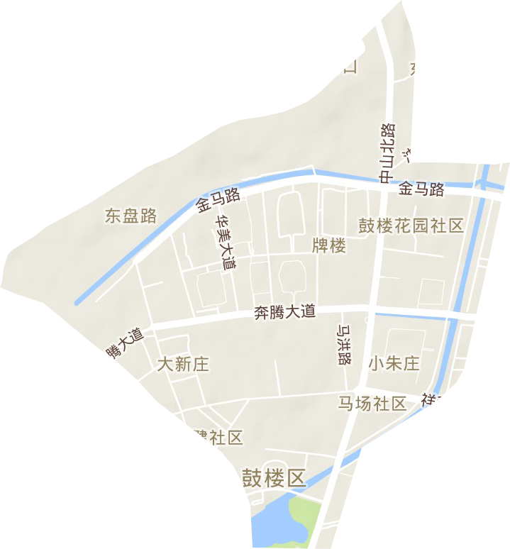 牌樓街道地形圖