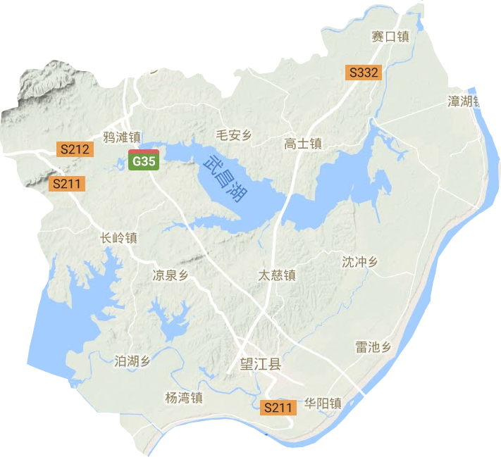 望江縣地形圖