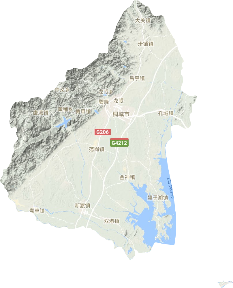 桐城市地形圖