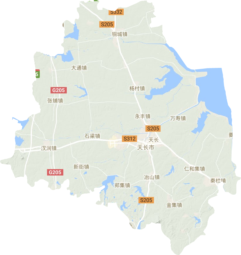 天長市地形圖