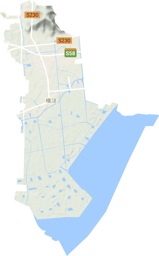 橫涇街道地形圖