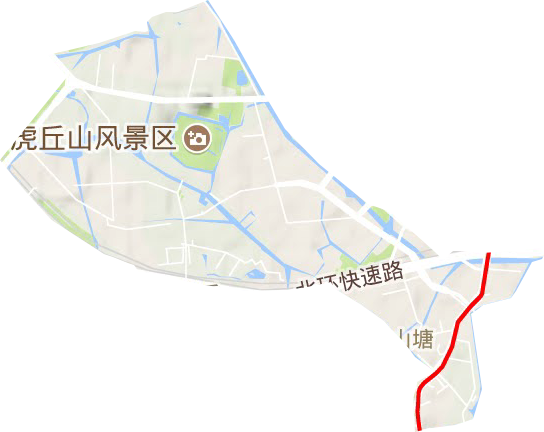 虎丘街道地形圖