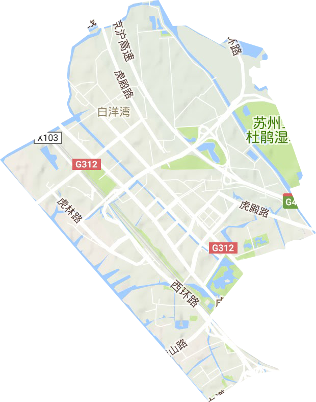 白洋灣街道地形圖