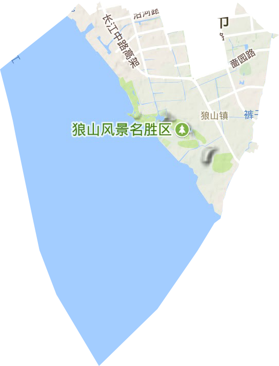 狼山鎮(zhèn)街道地形圖