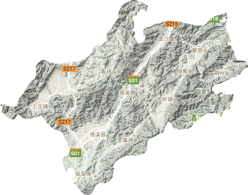 績溪縣地形圖