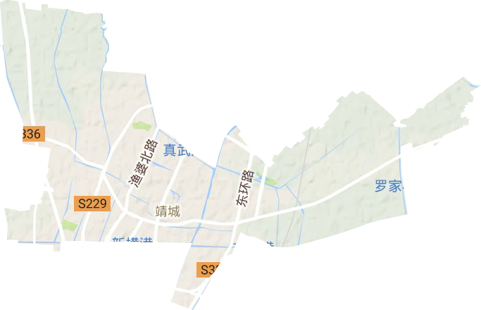 靖城街道地形圖