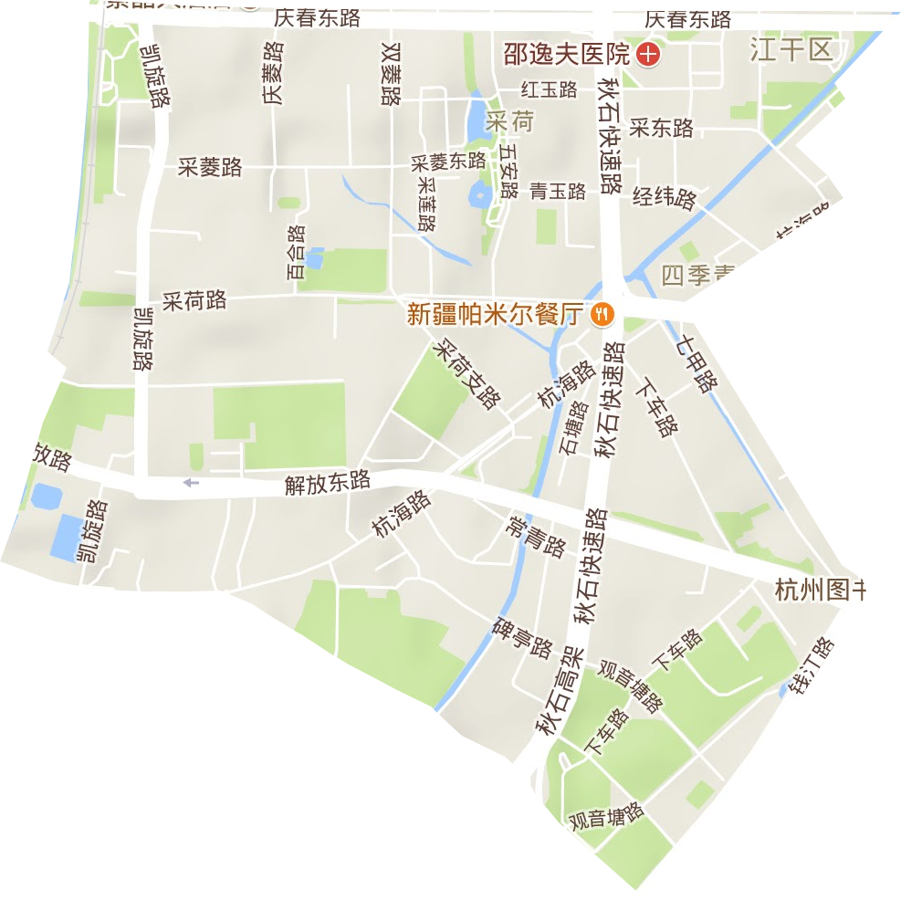 采荷街道地形圖