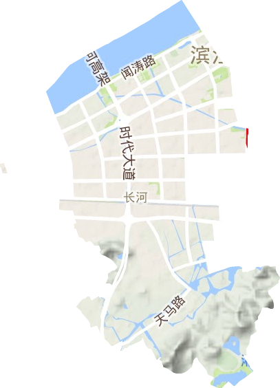長河街道地形圖