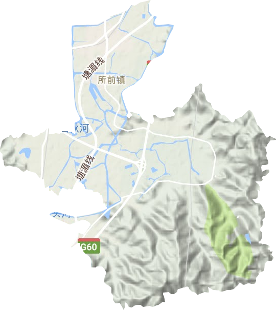 所前鎮(zhèn)地形圖