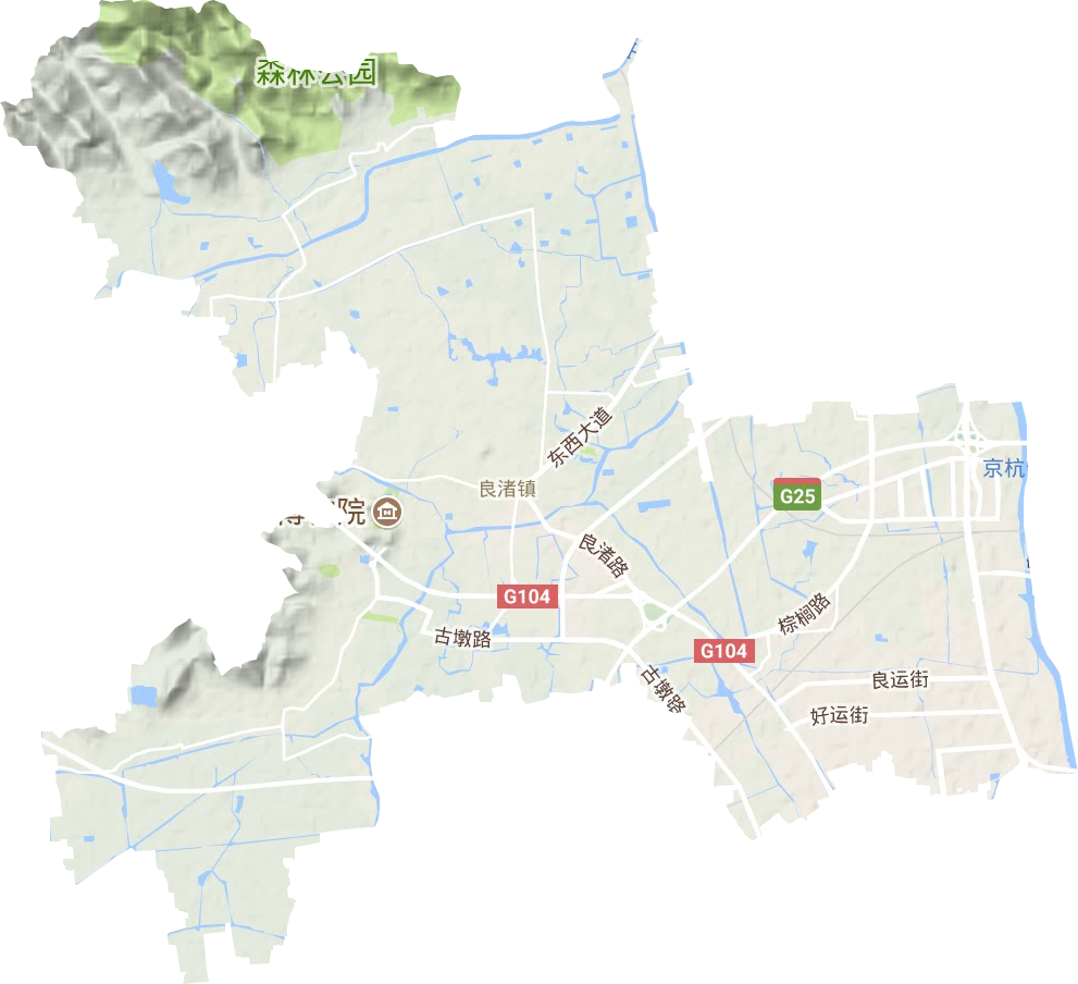 良渚街道地形圖