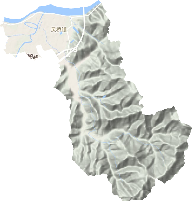 靈橋鎮地形圖