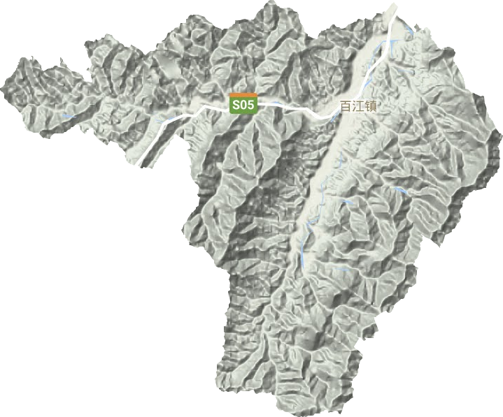 百江鎮(zhèn)地形圖