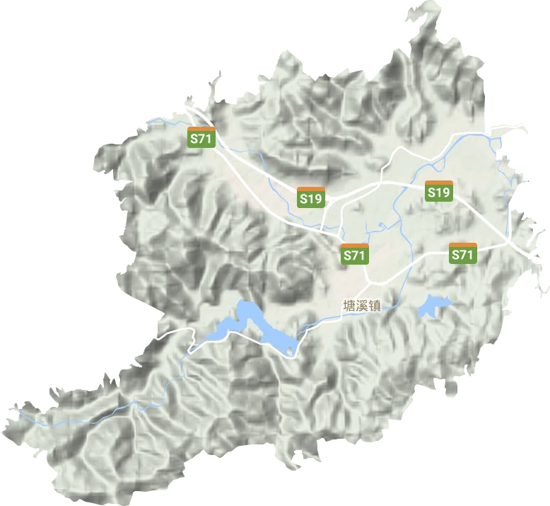 塘溪鎮(zhèn)地形圖