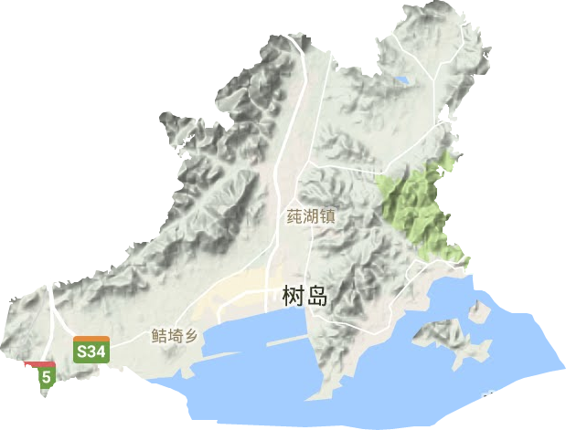 莼湖鎮地形圖