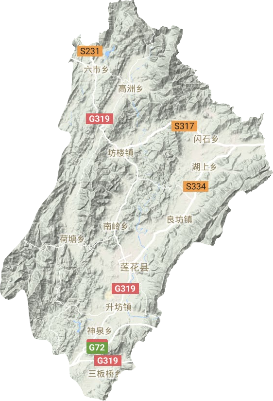 蓮花縣地形圖