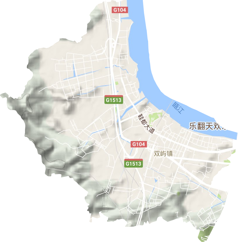 雙嶼街道地形圖