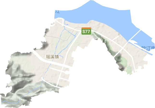 瑤溪街道地形圖