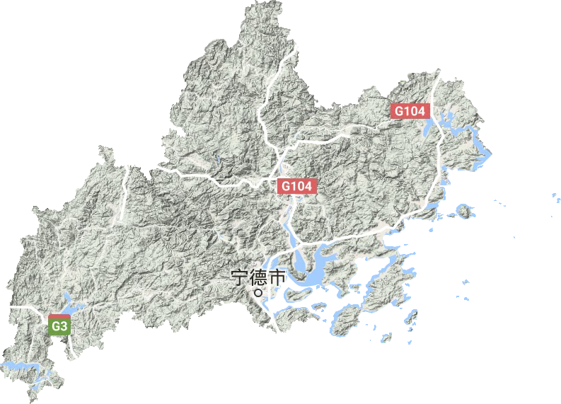 寧德市地形圖