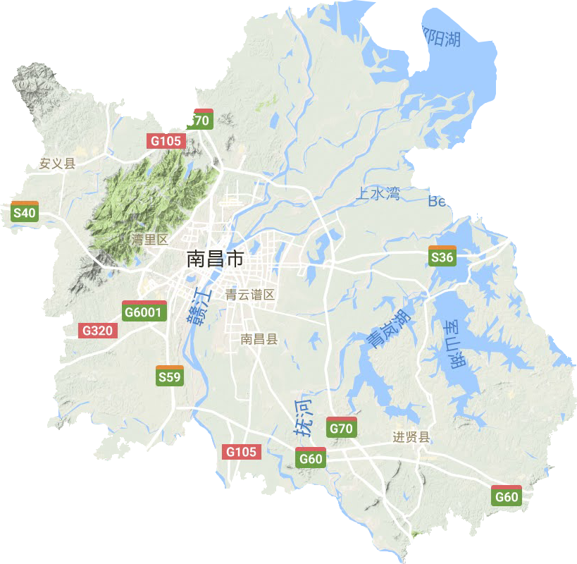 南昌市地形圖