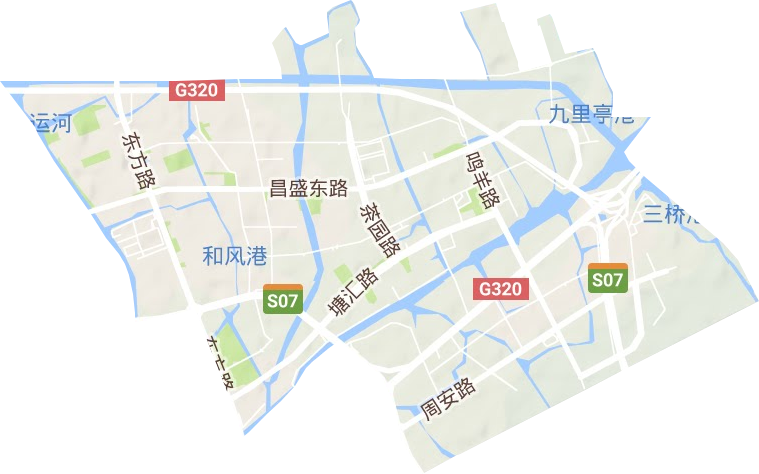 塘匯街道地形圖