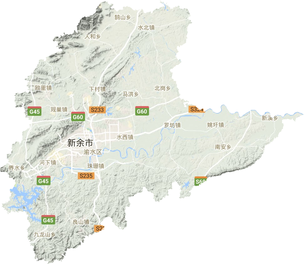 渝水區(qū)地形圖