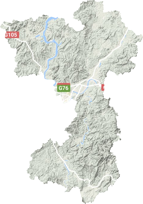 贛縣區(qū)地形圖