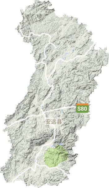 安遠(yuǎn)縣地形圖
