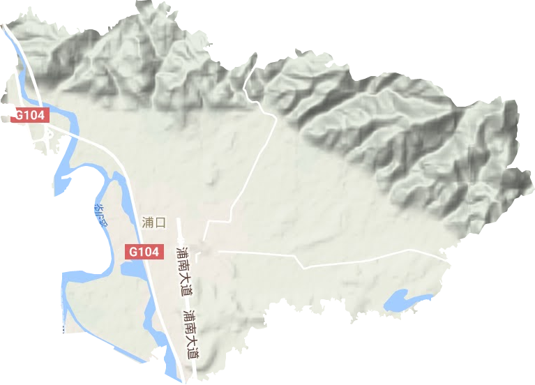 浦口街道地形圖