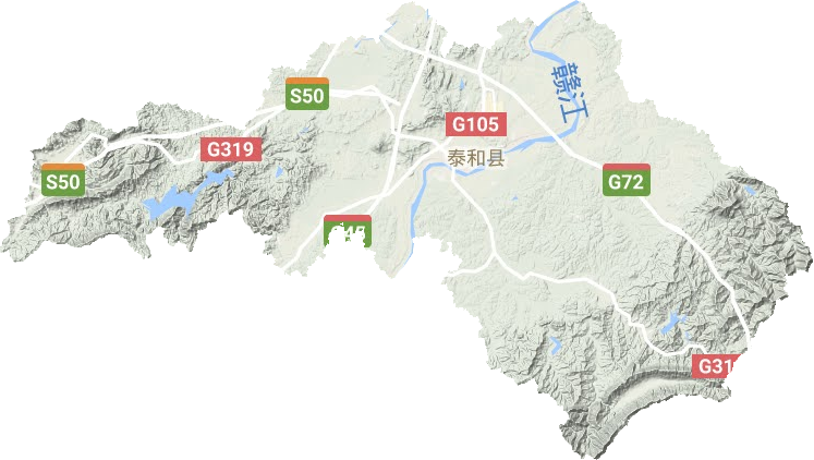 泰和縣地形圖