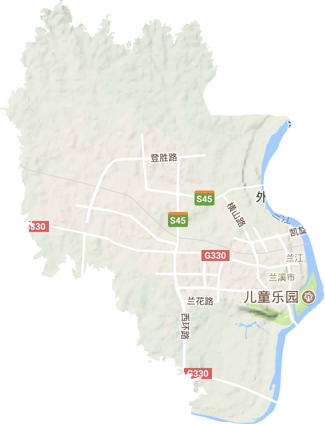 蘭江街道地形圖