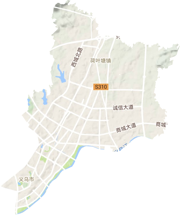 稠城街道地形圖