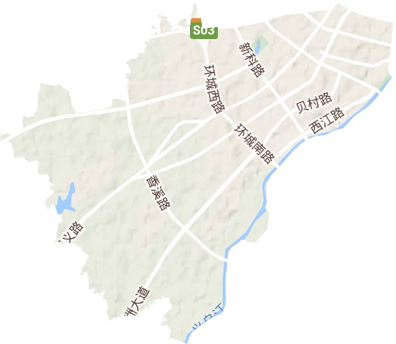 稠江街道地形圖