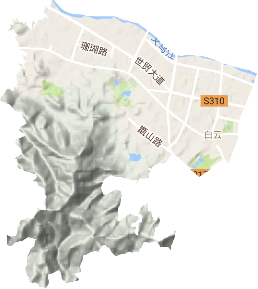 白云街道地形圖