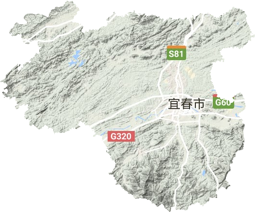 袁州區(qū)地形圖