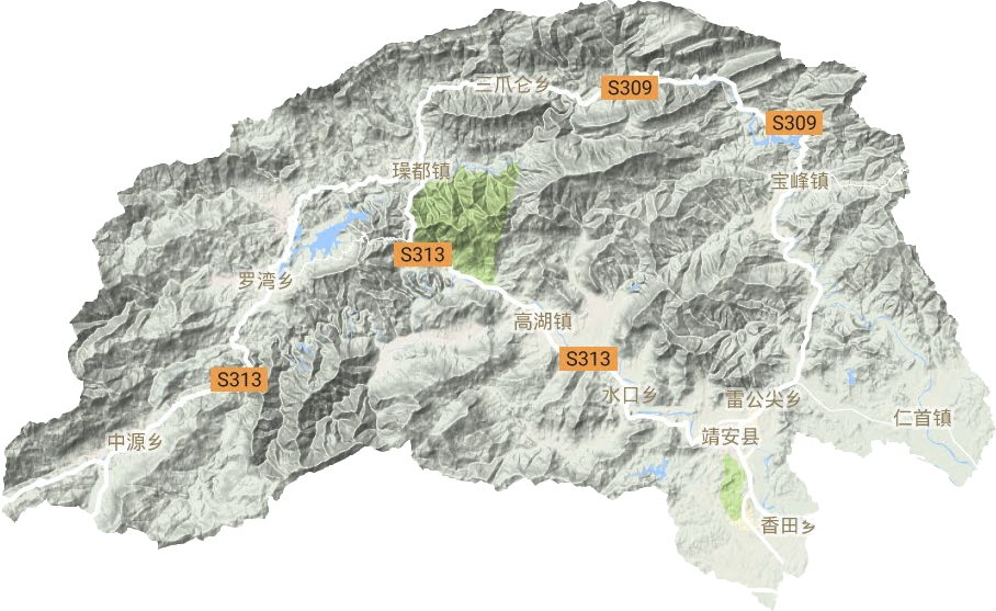 靖安縣地形圖