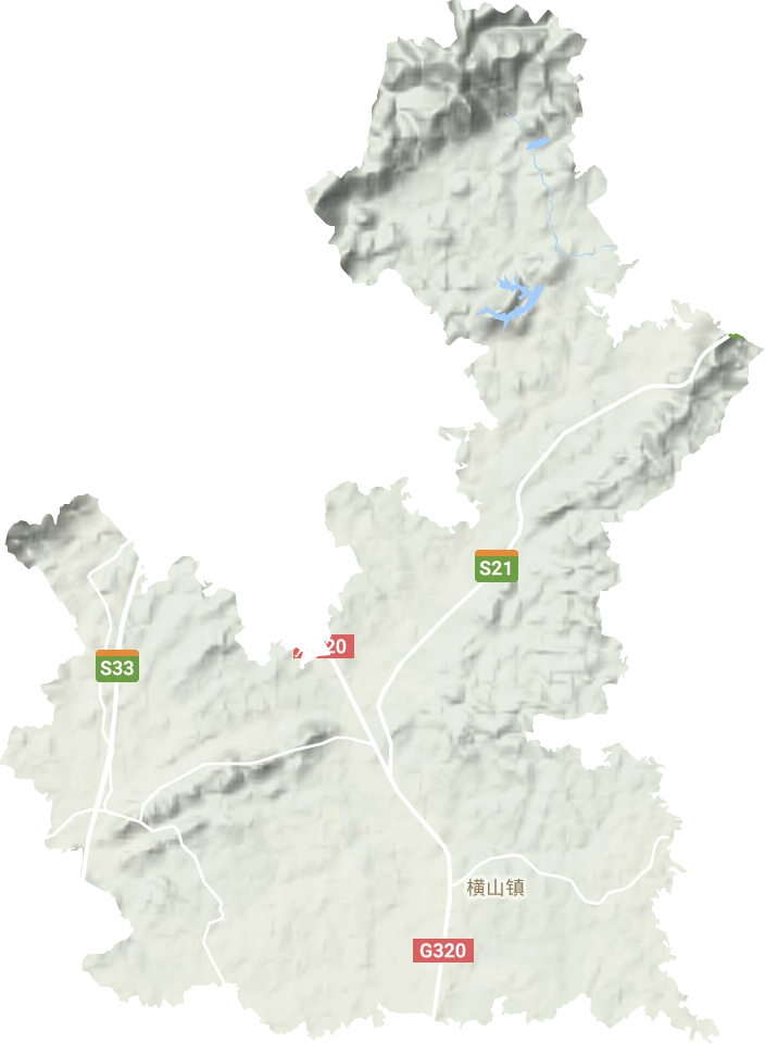 橫山鎮(zhèn)地形圖