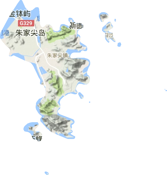 朱家尖街道地形圖