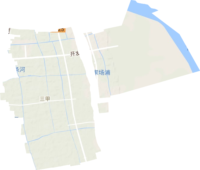 三甲街道地形圖