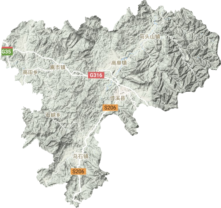 資溪縣地形圖