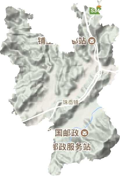 珠岙鎮地形圖