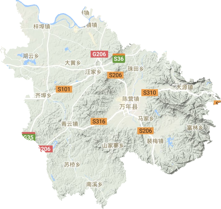 萬(wàn)年縣地形圖