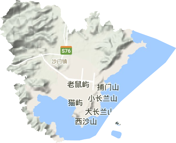 沙門鎮地形圖
