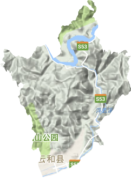 浮云街道地形圖