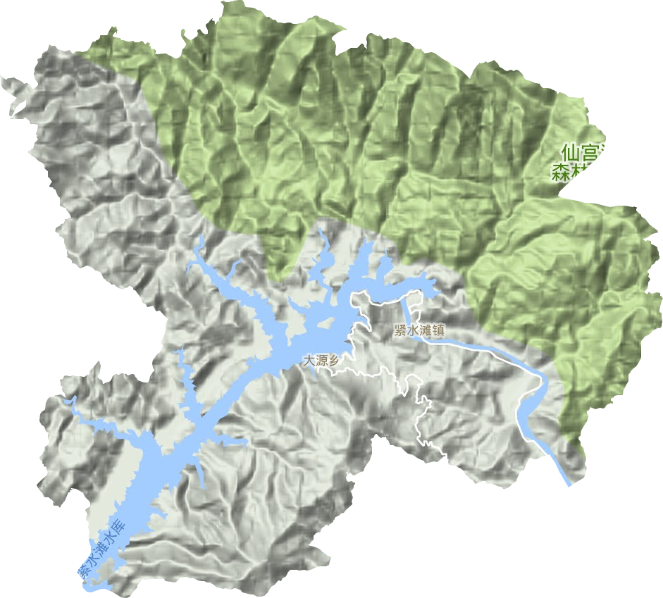 緊水灘鎮地形圖