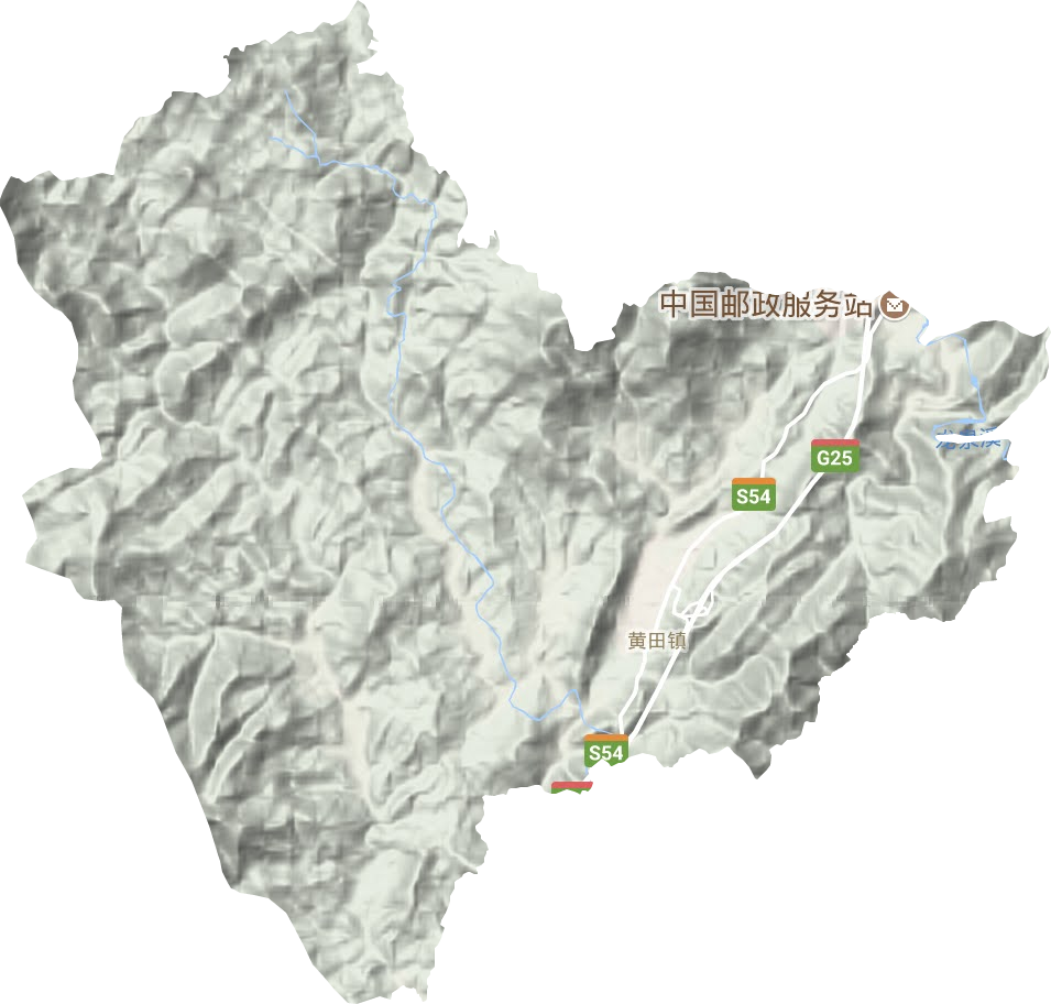 黃田鎮(zhèn)地形圖