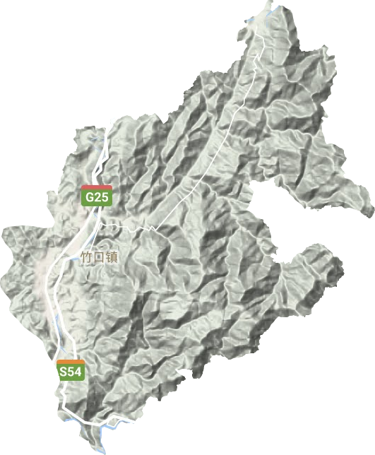竹口鎮(zhèn)地形圖